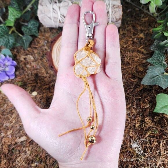 Raw Citrine Crystal Keychain #7 - Picture 1 of 2